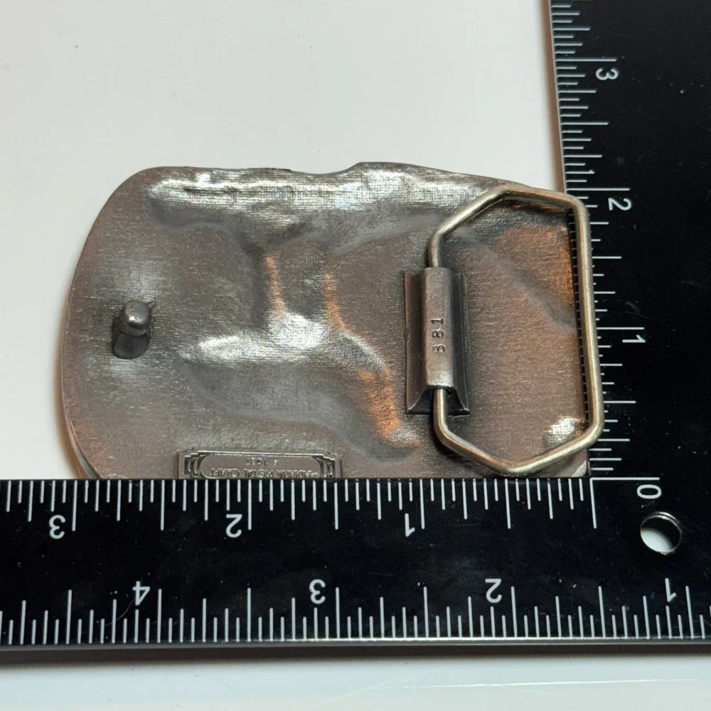 Vintage USA Made Eagle Nest Born Free Belt Buckle Pewter‎ Metal 1987